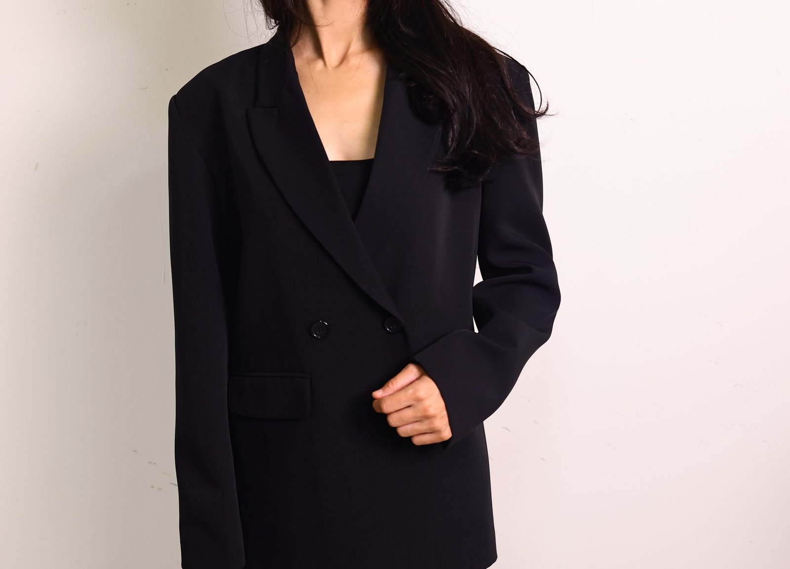 BLACK OVERSIZED BLAZER JACKET - Görsel 4