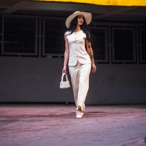 Alternative view of CHARDONNAY CREAM COLOR PALAZZO PANTS